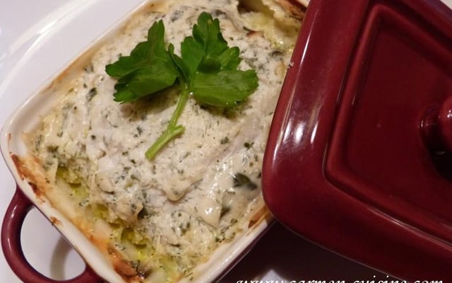 Cocottes de cabillaud au St Môret et petits légumes