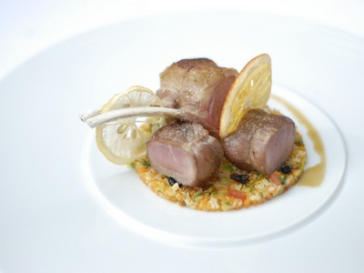 Carré et selle d'agneau à la semoule virtuelle - Photo par Château Grand Francais