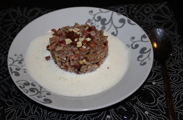 Timbale de crozets à la chataîgne et son espuma de reblochon - Photo par vmenet