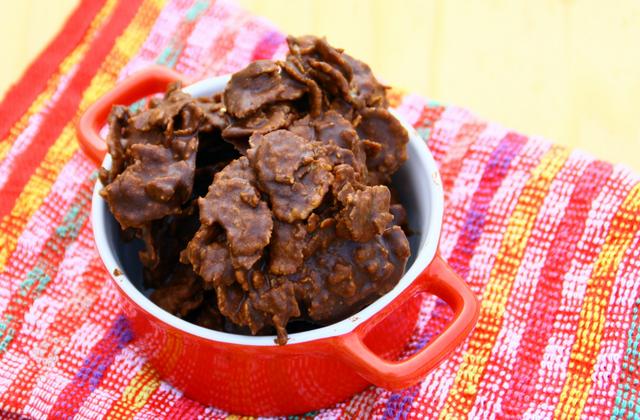 Roses des Sables simplissimes aux corn'flakes et chocolat - Photo par slduquG