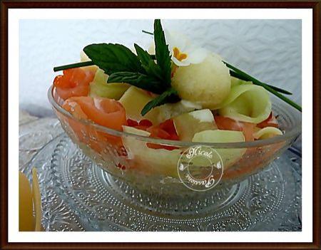Salade papardelle, concombre saumon sorbet citron - Photo par nicole4X