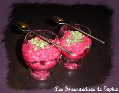 Verrines toutes roses à la crème de betterave - Sophie21