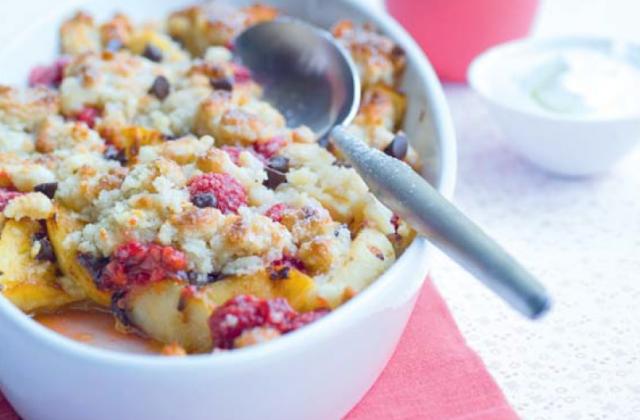 Recette - Crumble Pomme Framboise Et Chocolat | 750g