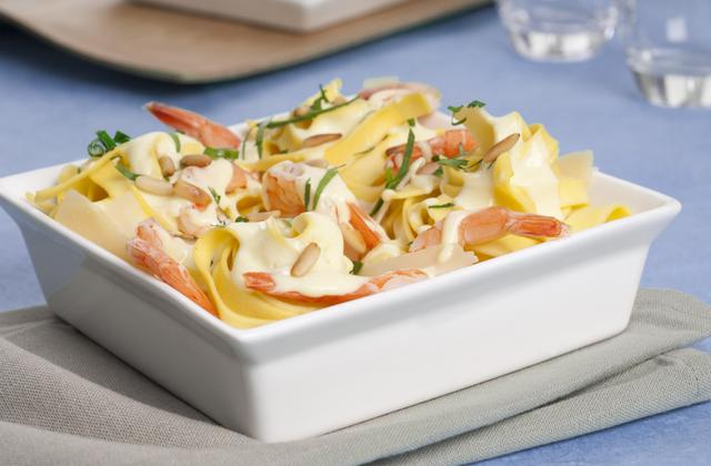 Tagliatelles aux crevettes et au parmesan - Photo par Amora