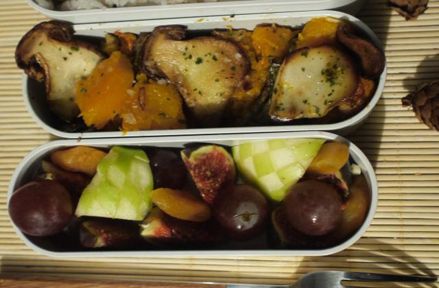 Courge butternut rotie aux cèpes et riz châtaigné - Photo par karach