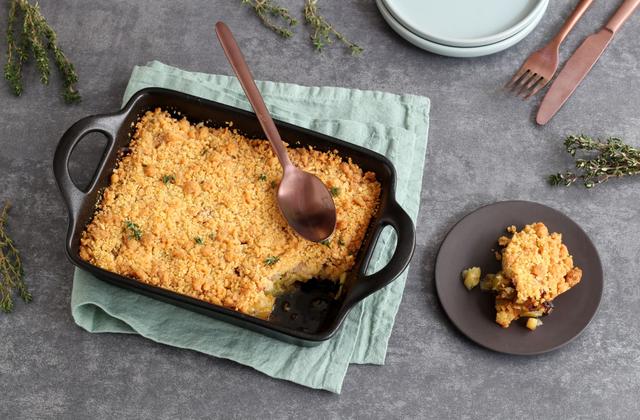 Crumble aux pommes de terre, lardons et poireaux - Photo par Silvia Santucci