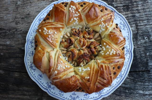 Brioche fleur aux amandes, pépites de chocolat et grains de sucre - 750g