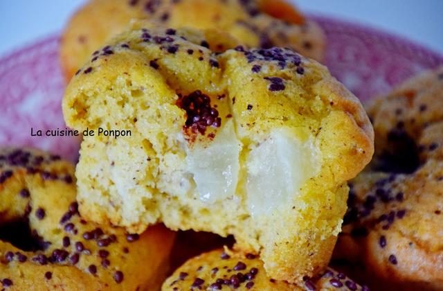 Muffin cœur aux dés de melon et perles de chocolat - Photo par Ponpon