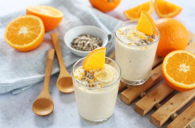 Smoothie à l'orange, banane et son d'avoine - Photo par Silvia Santucci