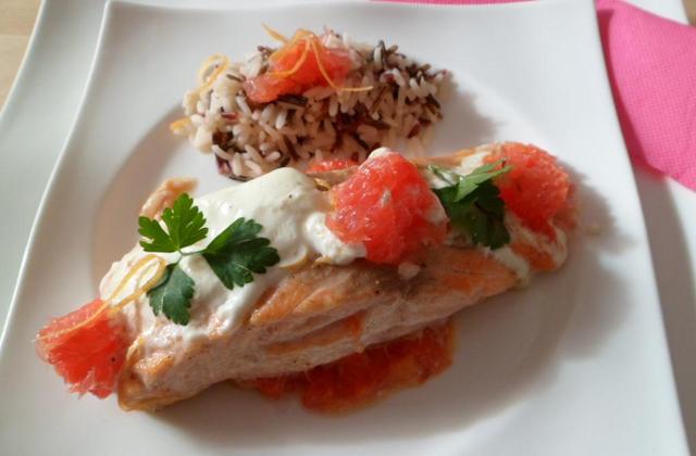 Papillote de saumon et pamplemousse rose - Photo par Annick