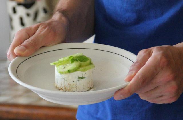 Cheesecakes aux concombres et petit pois frais - aquiliD