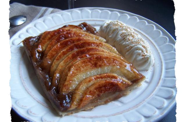 Tarte fine pomme cannelle et crème de marron - Photo par audrey bureau