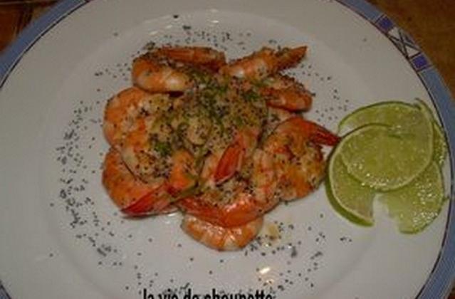 Crevettes roses tièdes au lait de coco - sylvieydY