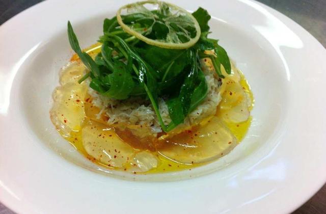 Tourteau en effilochage à la gelée de tomate fraiche - Gaël Boulay