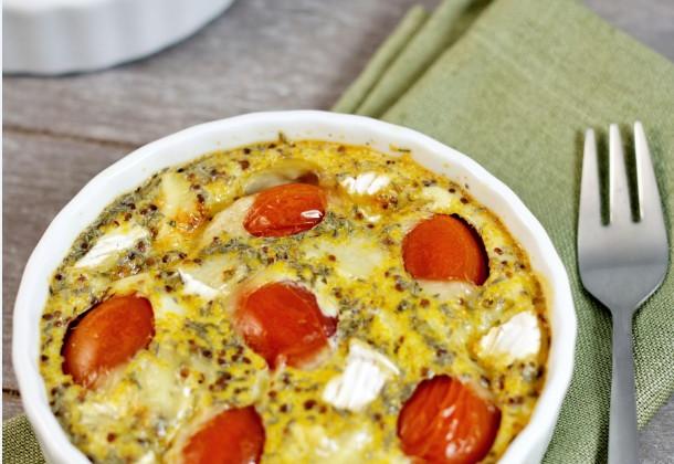 Clafoutis aux tomates cerise et au camembert Coeur de Lion - Photo par Quiveutdufromage.com