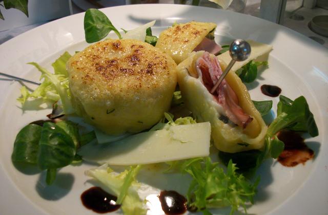 Crottin en ravioli, Saint-Félicien et jambon cru - Photo par flofla