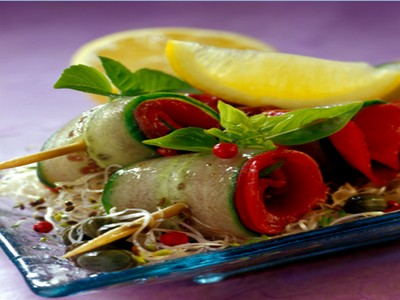 Roulades de petits légumes et de bœuf bio, en brochette - Photo par Printemps Bio