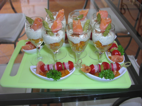 Verrines de carottes et d'asperges - Photo par monjet