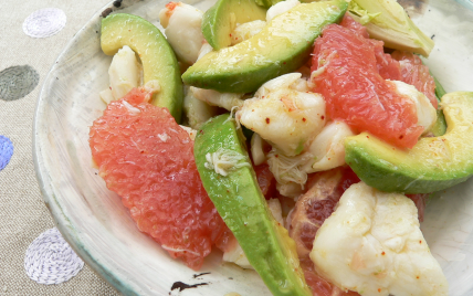 Salade crabe, pamplemousse rose et avocat - Photo par Chef Damien