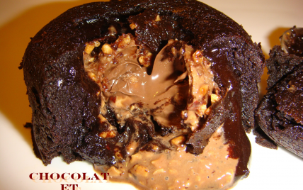 Coulant chocolat cœur ferrero rocher - Photo par delph76