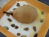 Poire au safran et son yaourt au miel - Photo par recettL