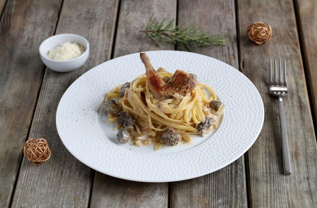 Linguine en sauce aux cailles et morilles - Photo par Silvia Santucci