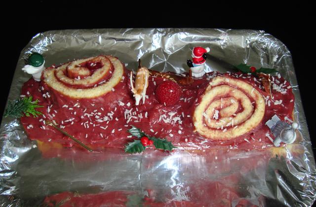 Bûche de Noël gourmande à la framboise - Photo par jessycalop