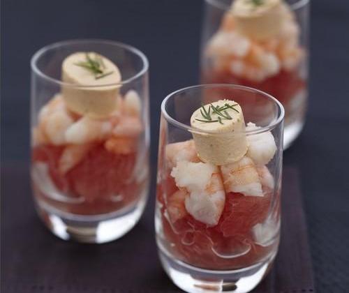 Fraîcheur de crevettes au pamplemousse et Apérivrais - Photo par Quiveutdufromage.com
