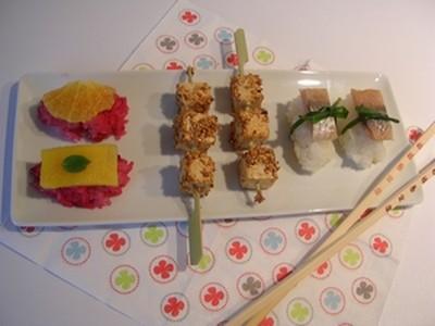 Sushi et Yakitori Ch'ti et sushi sucré... - Photo par Lapin cuisinier