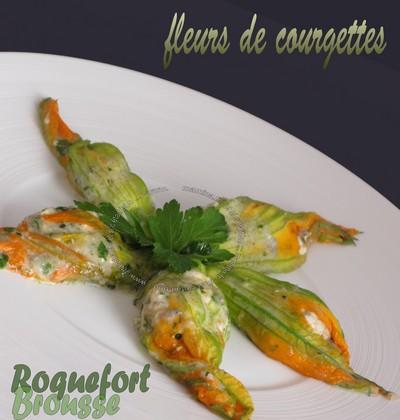 Fleurs de courgettes farcies au Roquefort et à la brousse - Photo par Mamina