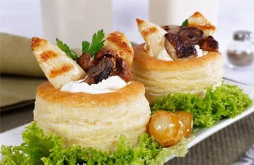 Vol au vent de poulet au Philadelphia et aux champignons - Photo par philad3