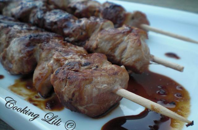 Brochettes de porc façon yakitori - Photo par Cooking lili