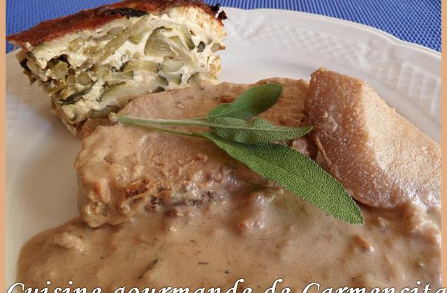 Rôti de filet de porc aux poires et sa sauce au bleu - Photo par Carmen
