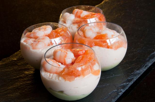 Verrines à l'avocat et crevettes - Photo par mayane0