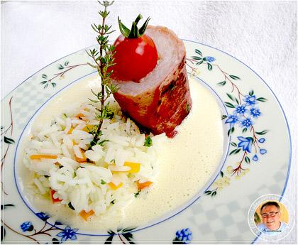Paupiettes de lotte et son riz safrane colorée - francis51