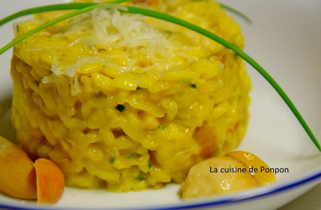 Risotto aux champignons parfumé au safran - Photo par Ponpon