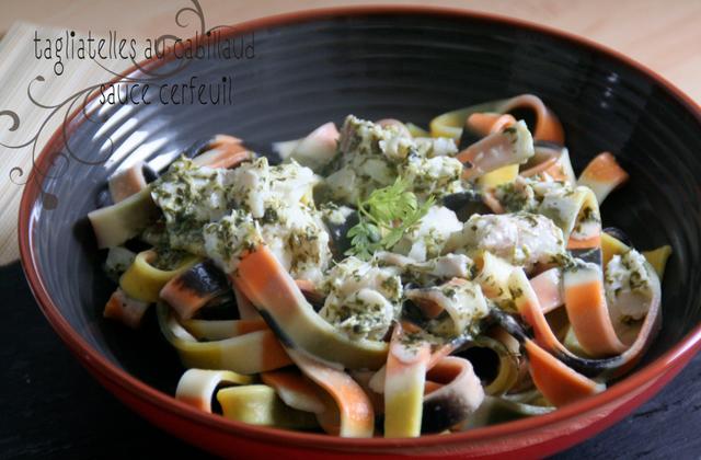 Tagliatelles au cabillaud sauce cerfeuil - Photo par Et Charlotte Découvrit la Cuisine...