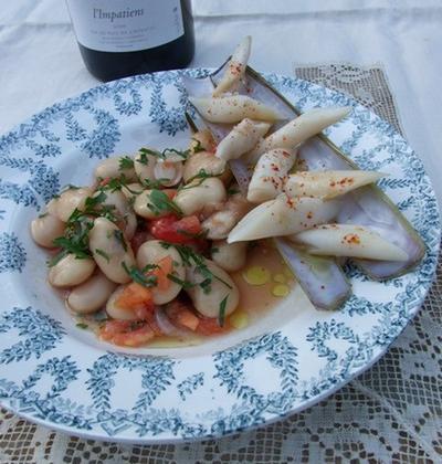 Salade de haricot de Soissons et couteaux - Photo par Chef Damien