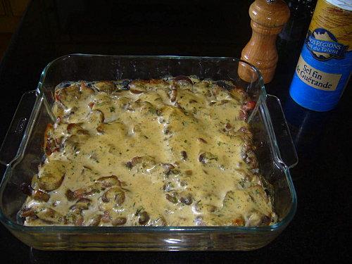 Gratin de champignons de Paris au jambon - Photo par 1, 2, 3, 4 filles aux fourneaux
