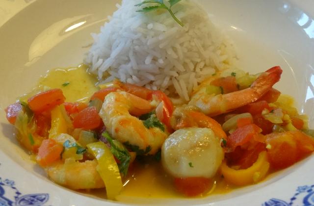 Curry de gambas et noix de saint-jacques - Photo par donatienne