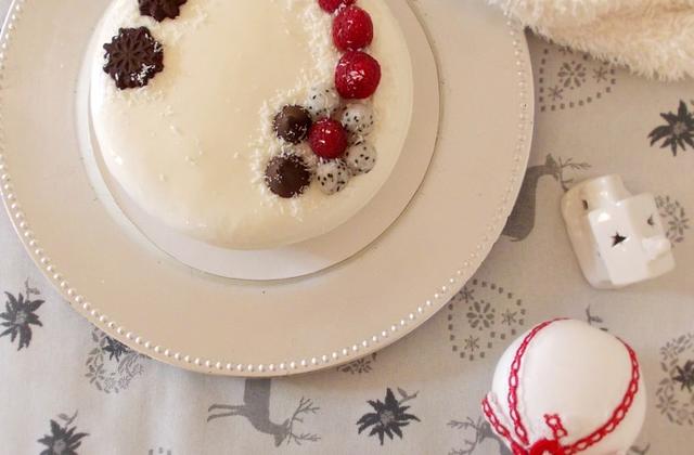 Entremet ou gâteau de fête coco framboise - Photo par chachoualacreme