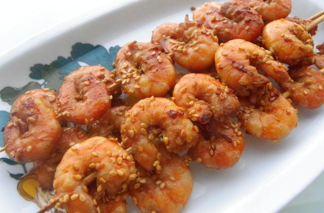 Brochettes de crevettes piquantes aux saveurs d'Asie - Photo par Hilly's cook