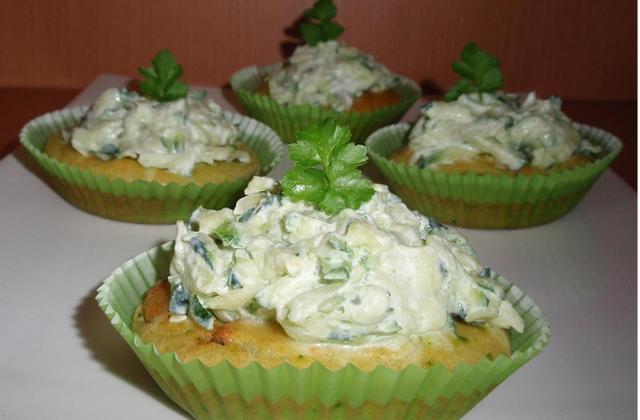 Cupcakes aux courgettes & chèvre frais - Photo par La cuillère aux mille délices