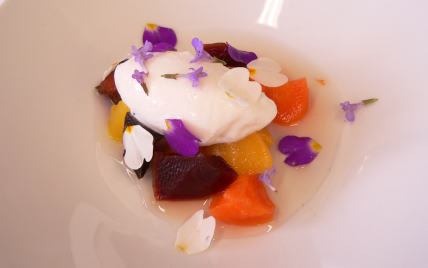 Variation sucrée de légumes racine, glace céleri - Photo par Chef Damien