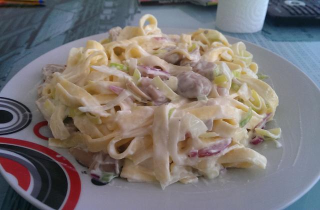 Tagliatelles poireaux et champignons - Photo par Invité