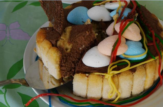 Charlotte au chocolat légère et colorée - Photo par Bridelice
