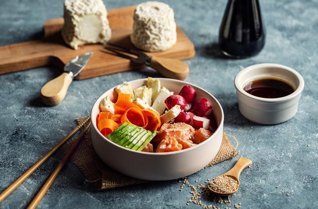 Poke Bowl au Chabichou du Poitou AOP - Fromages de chèvre - ANICAP