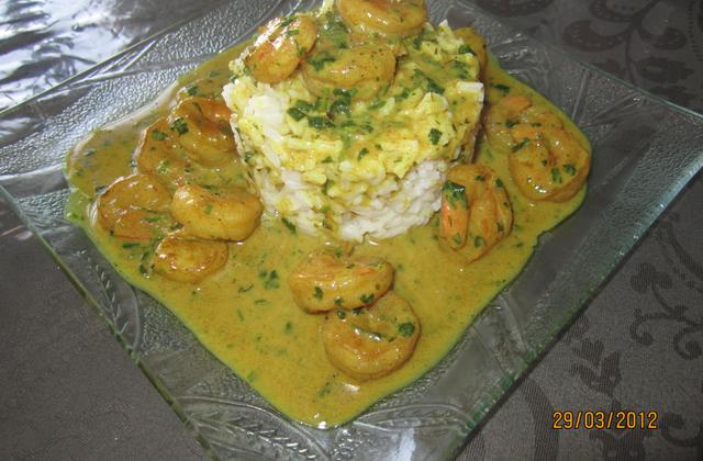Crevette curry et riz blanc - Photo par yayatte