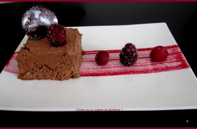Marquise chocolat et coulis fruits rouges - Cissou34