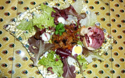 Salade ardéchoise à la ratatouille et aux Picodons - Photo par corinneq